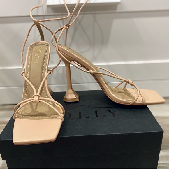 Oh Polly “Lace it up” Strappy lace up heel - Nude - Picture 4 of 9